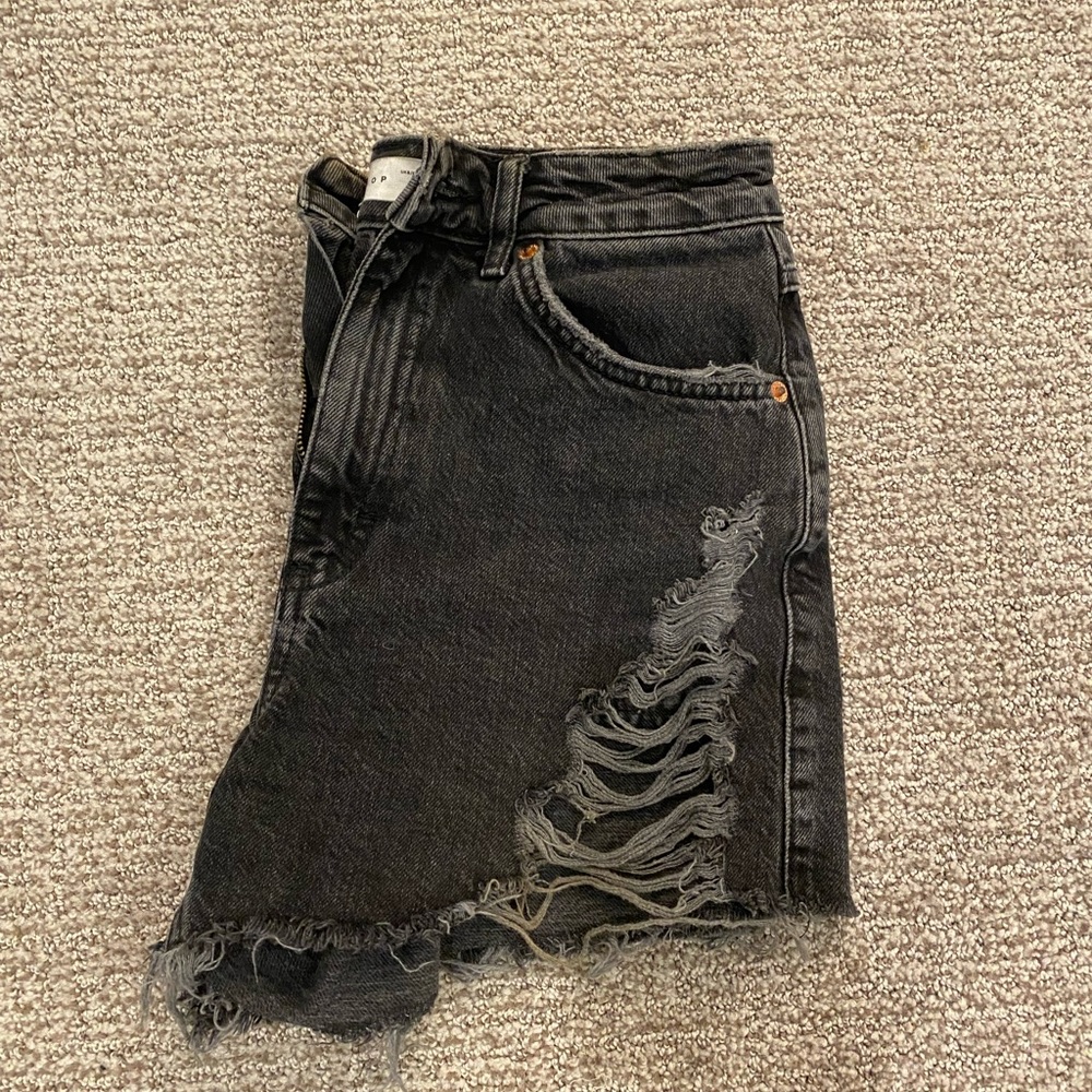 Topshop black denim shorts